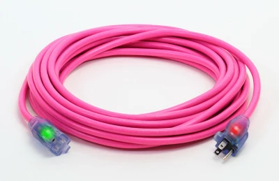 100-Foot Pink Extension Cord, 12 Gauge, 3-Conductor
