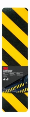 Safety-Walk Slip Resistant Caution Tread, Black and Yellow, 6 In. x 24 In.