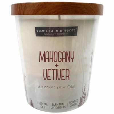 Essential Elements Mahogany and Vetiver Jar Candle, 9 Ounce