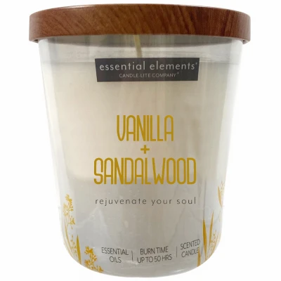Essential Elements Vanilla and Sandalwood Jar Candle, 9 Ounce