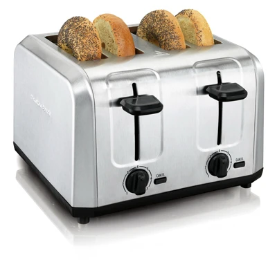 Bagel Toaster, Brushed Stainless Steel, 4-Slice