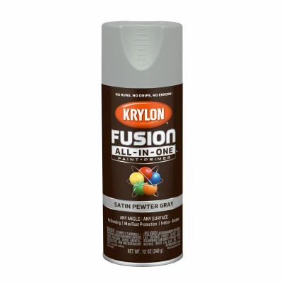 Fusion All-In-One Spray Paint + Primer, Satin Pewter Gray, 12-oz.