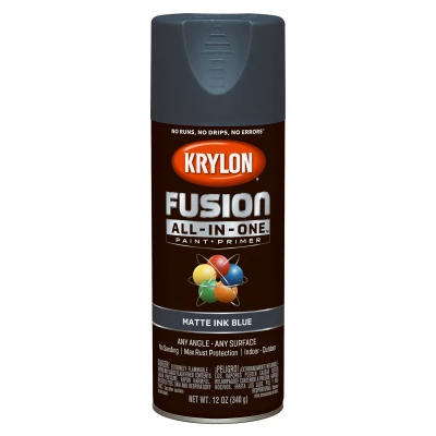 Fusion All-In-One Spray Paint + Primer, Matte Blue Ink, 12-oz.