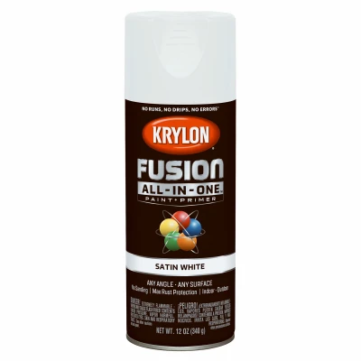 Fusion All-In-One Spray Paint + Primer, Satin White, 12-oz.