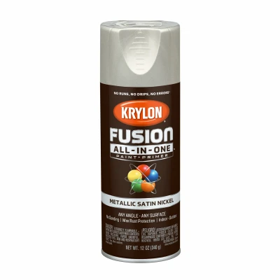 Fusion All-In-One Spray Paint + Primer, Metallic Satin Nickel, 12-oz.