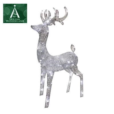 Led Christmas Yard Decor Silver Morphing Buck 52-inch With 60 Lights