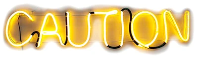 LED Halloween Caution Sign, Yellow, Indoor and Outdoor Use
