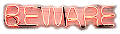 Led Halloween Beware Sign, Red Neon Flex Lights, Indoor/outdoor, 5.75" Height