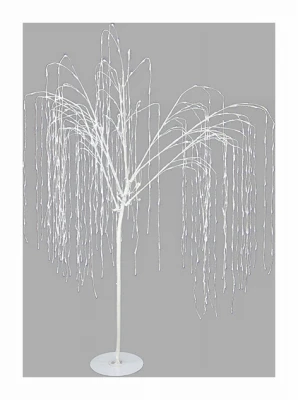 Christmas Lawn Decoration Twinkling White Willow Tree with 800 White LED Lights 7 Feet Tall