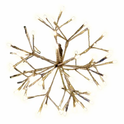 12-Inch LED Shimmering Sphere with Wire Branches in Gold Finish and Warm White Lights