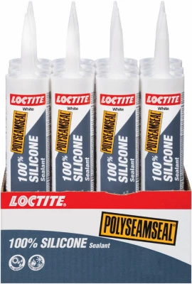 Polyseamseal Kitchen and Bath Sealant, 100 Percent Silicone, White, 10 Ounce Tube