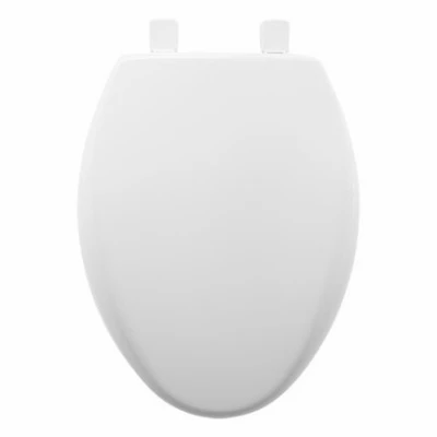 Toilet Seat, Whisper Close, Elongated, White Plastic