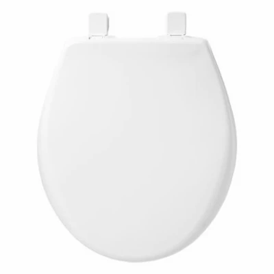 Toilet Seat, Whisper Close, Round, White Plastic