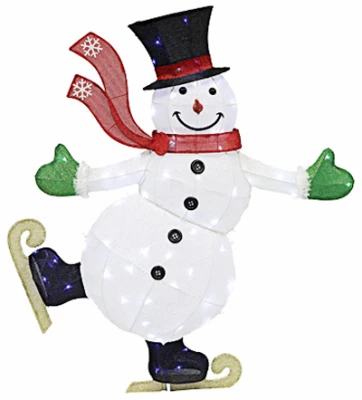 54-inch Led Christmas Outdoor Skating Snowman Decoration With Twinkle Lights