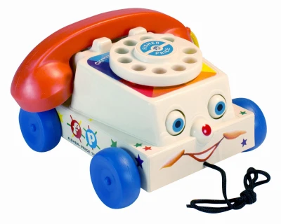 Classic Chatter Telephone Toy with Rotary Dial and Corded Handset