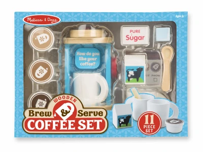 11-Pc. Wooden Brew & Serve Coffee Play Set