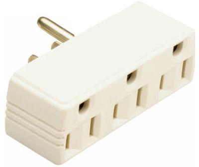 Pass & Seymour 15A Ivory Plug In Triple Outlet Adapter