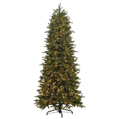 7.5-ft Slim Asheville Fir Artificial Pre-lit Christmas Tree With 900 Led Warm White Lights