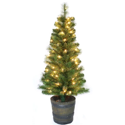 Artificial Christmas Entryway Tree Prelit Saratoga with 100 Clear Lights 48 Inches