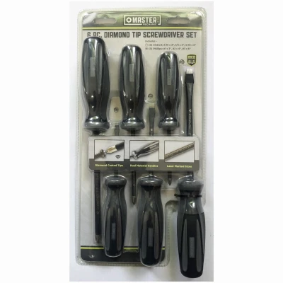 Master Mechanic Diamond Tip CM Screwdriver Type Set, 6-Pc