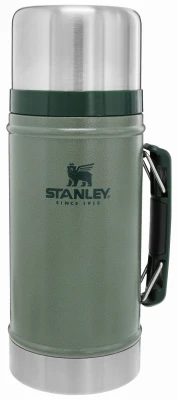 Wide-Mouth Vacuum Bottle, Green Stainless Steel, 1-Qt.