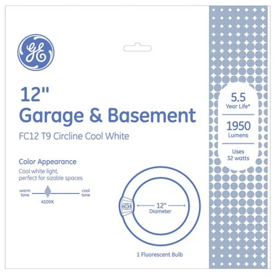 Cool White Circline Tube Fluorescent Light Bulb, 32 Watt