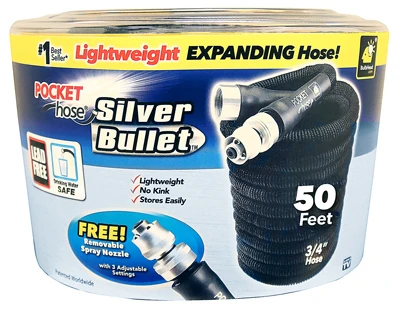 Silver Bullet Pocket Garden Hose, 50-Ft.