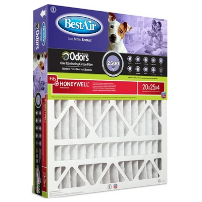 16x25 x 4 In. Honeywell Pleated Pet Air Filter, MERV 11, Electrostatically Charged, 1 Year