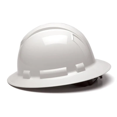 Ridgeline Full Brim Hard Hat in White Color for Head Protection