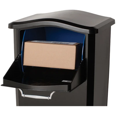 Elephantrunk Black Cast Aluminum Parcel Drop Box for Secure Package Delivery