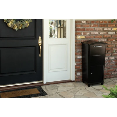Elephantrunk Black Cast Aluminum Parcel Drop Box for Secure Package Delivery