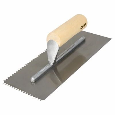 Pro Flooring Trowel, V-Notch, Wood Handle, 11 x 1/4 x 3/16 In.
