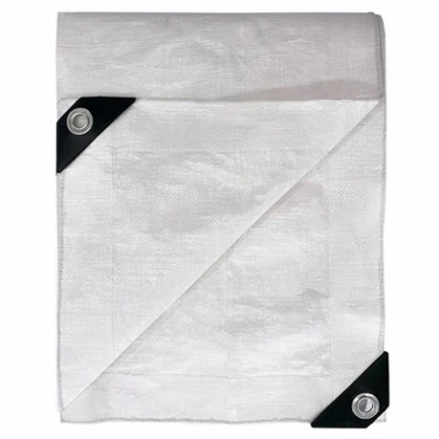 Fire Resistant Tarp, White, 8 x 10-Ft.