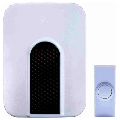 Wireless Doorbell Kit, Battery-Operated, White/Black