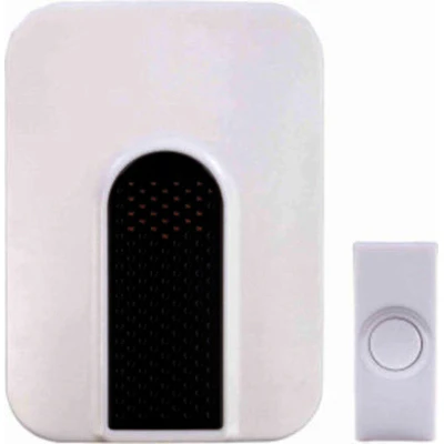 Wireless Doorbell Kit, Plug-In, White/Black