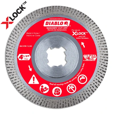 X-lock Diamond Continuous Cut Off Disc, 4-1/2 Inch, Model Ddx045con101c
