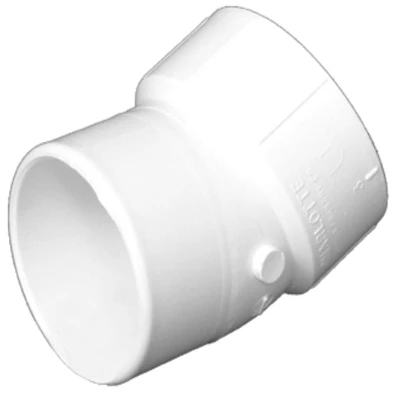 Schedule 40 PVC DWV Street Elbow, 22-1/2 Degree, 2 In.