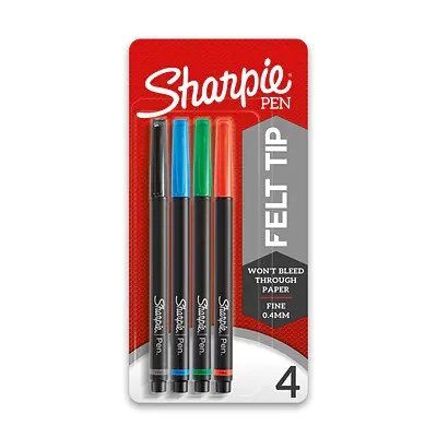Ink Ball Point Pen Set - 4 Count, Smooth Writing, Assorted Colors