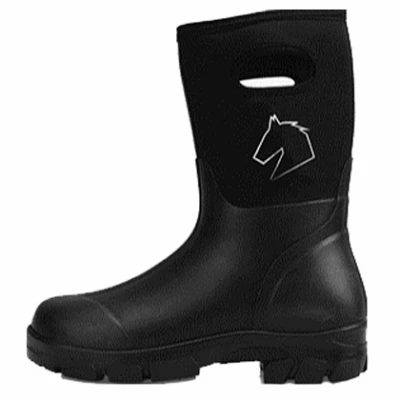 Waterproof Rubber Work/Farm Boots, Black, Unisex Men's 13, Women's 15