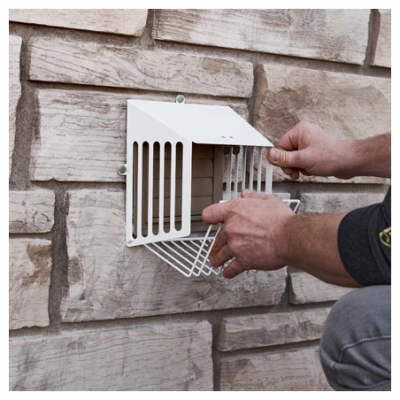 Exclusion Dryer Vent Guard White Zinc Steel 6 Inch Diameter