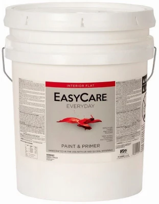Everyday Acrylic Interior Paint, Flat White, 5 Gallon