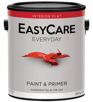 Everyday Interior Latex Paint, White Flat, 1 Gallon - Durable & Quick Dry