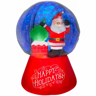 66-inch Inflatable Santa Snow Globe With Projection Snowflurry Led Lights
