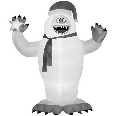 12-foot Inflatable Abominable Snowman With Santa Hat And Scarf