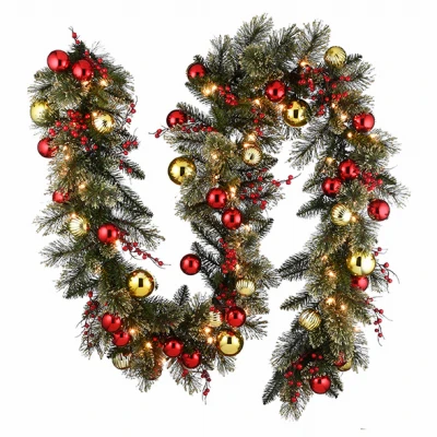 Dakota Pine Artificial Garland with 50 Warm White Light Emitting Diode Lights, 6 Feet by 12 Feet