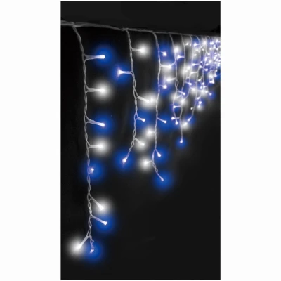 Icicle Led Starry Lights, Twinkling Blue & Pure White, 135 Count, Model Sli135bpwtw