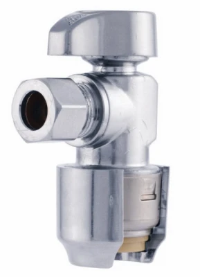Angle Stop Valve, Quarter Turn, 1/2 x 3/8 In. OD, 4-Pk.