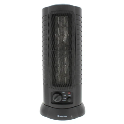 Oscillating Ceramic Tower Heater, 2 Settings, 5,120 BTUs, 15-1/2-In.