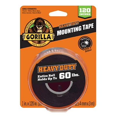 Heavy Duty Mounting Gorilla Tape XL, 60-Lb. Capacity, 1 x 120-In.