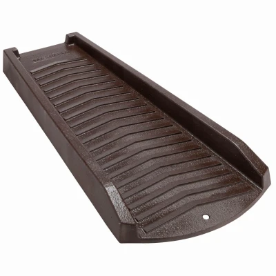 Splash Block, Extends Downspout, Brown Resin, 24 In.